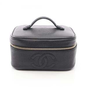 CHANEL Black Leather Logo Bag